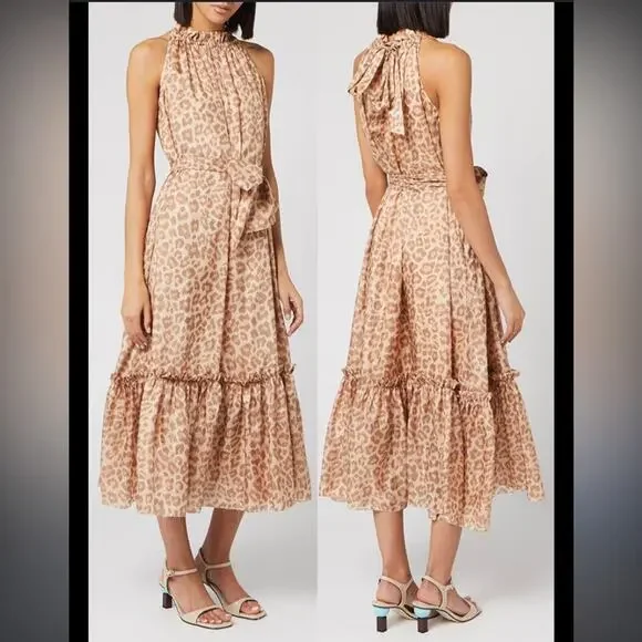 SOLD Zimmermann 100% Silk Kirra Belted Tiered Dress 0 XS - Picture 1 of 8